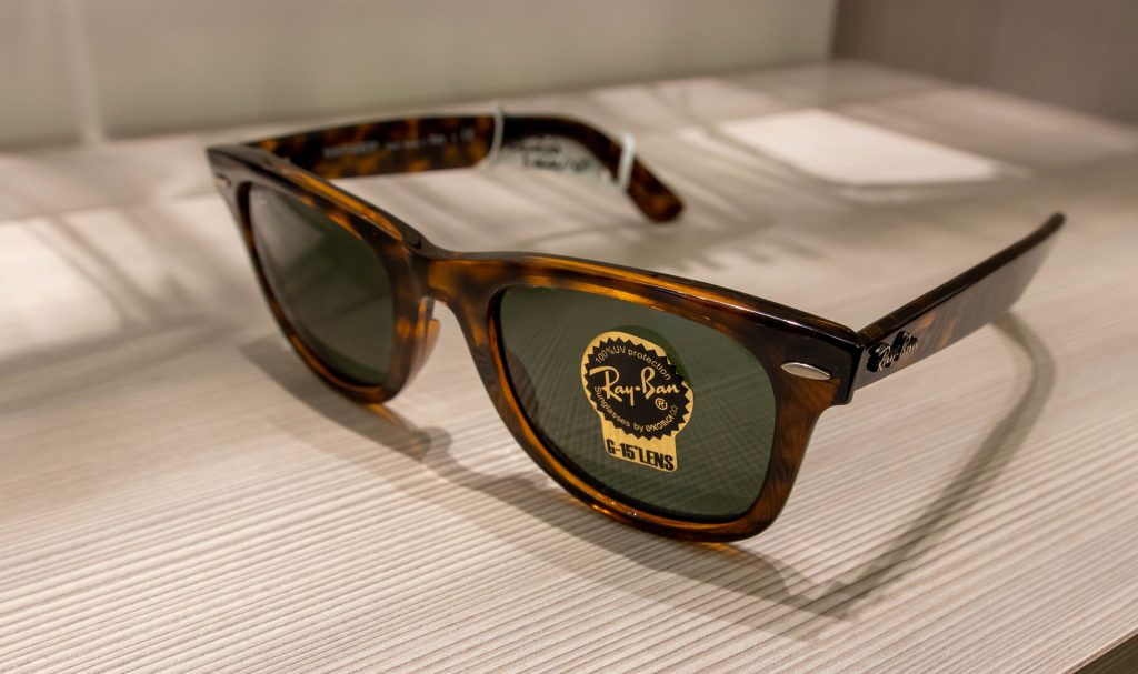 Thick framed, brown Ray-Ban sunglasses